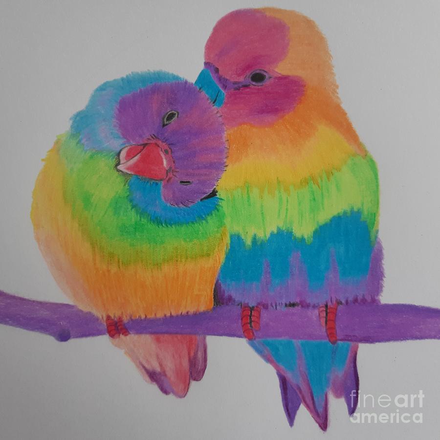 Love birds Drawing by Nicola Gray - Pixels