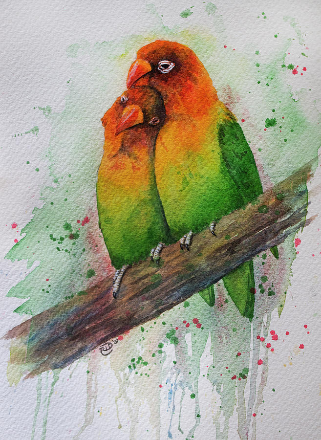 Love Birds Painting by Rebecca Davis