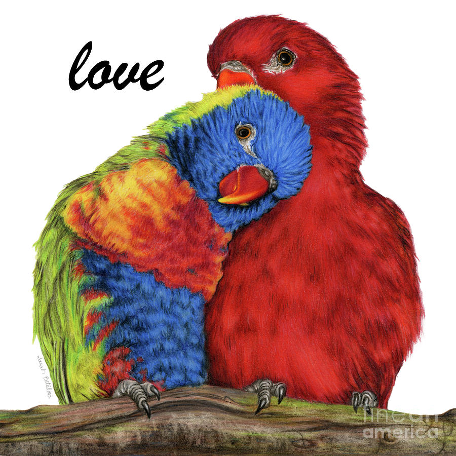 Love Birds Painting by Sarah Batalka
