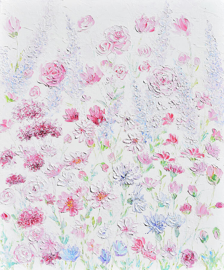 Love blooms here - impasto garden scene Painting by Jan Matson Love blooms here - impasto garden scene Painting by Jan Matson