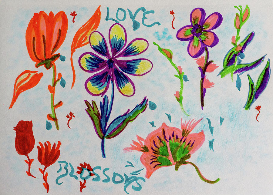 Love Blossoms Drawing by Meryl Goudey