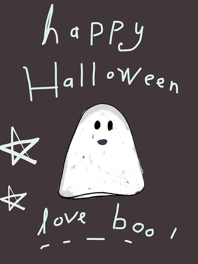 Love Boo Halloween Ghost Digital Art by Ashley Rice