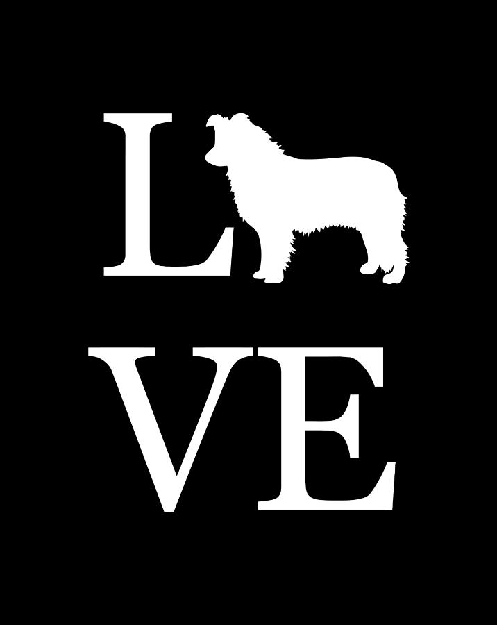 Love Border Collie Working Cow Herding Dog Silhouette Gift Digital Art ...
