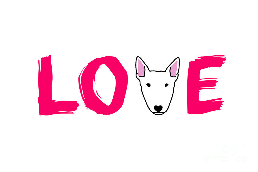 Love Bull Terrier Digital Art by Jindra Noewi
