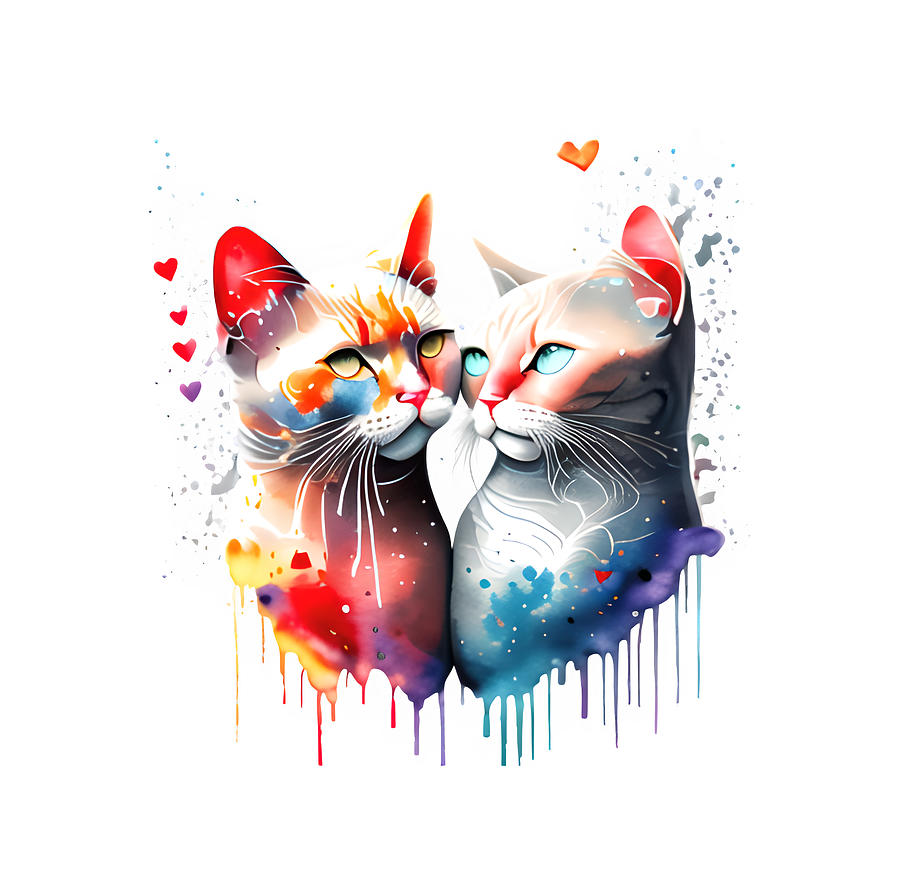 Love Cats Digital Art by Amalia Suruceanu