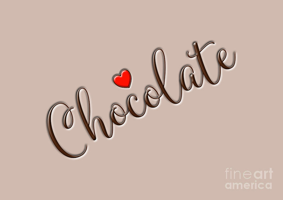 Love Chocolate for Christmas or Valentines Day Digital Art by Barefoot Bodeez Art