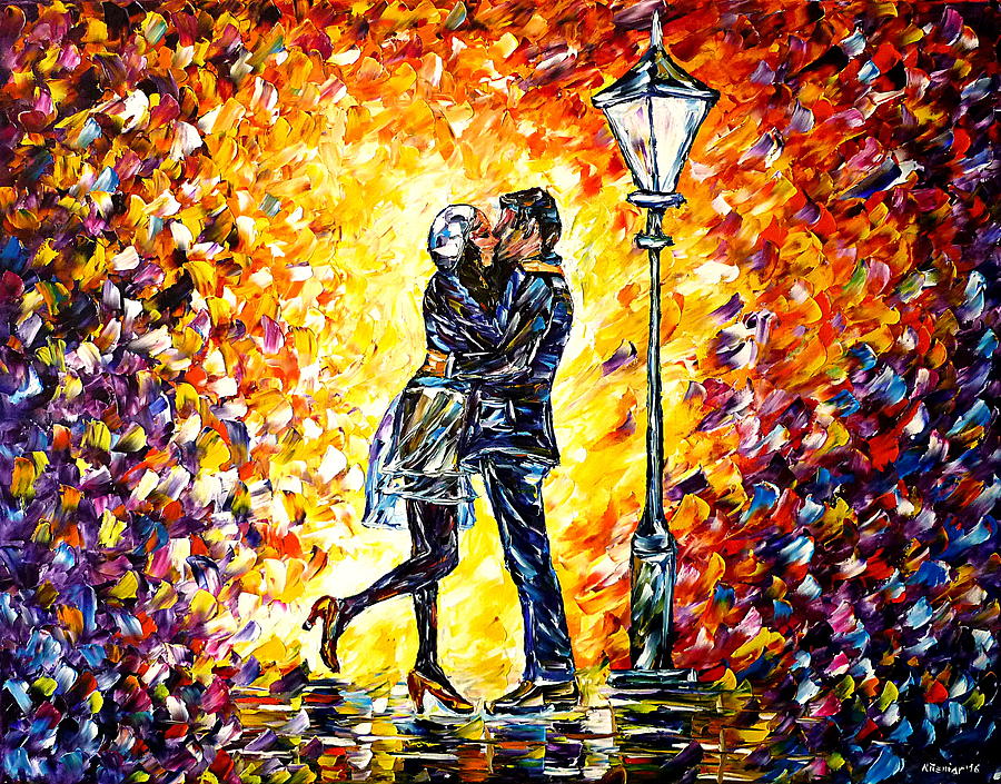Love Couple Painting by Mirek Kuzniar
