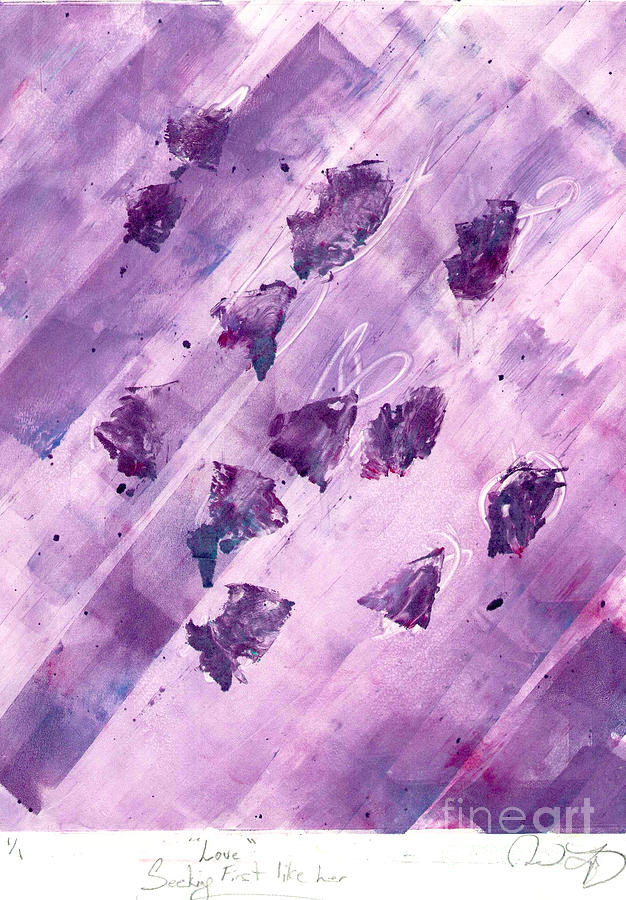 Love and purple Painting by David Frank Lopez