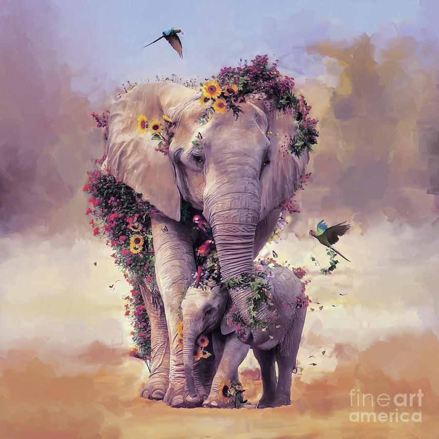 Love Elephant  Painting by Gull G