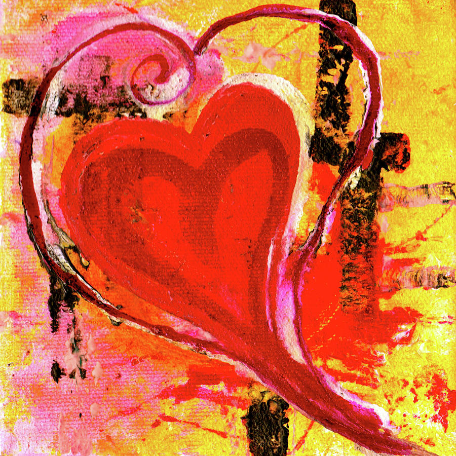 Love Every Day Heart Art By Kathleen Tennant Mixed Media