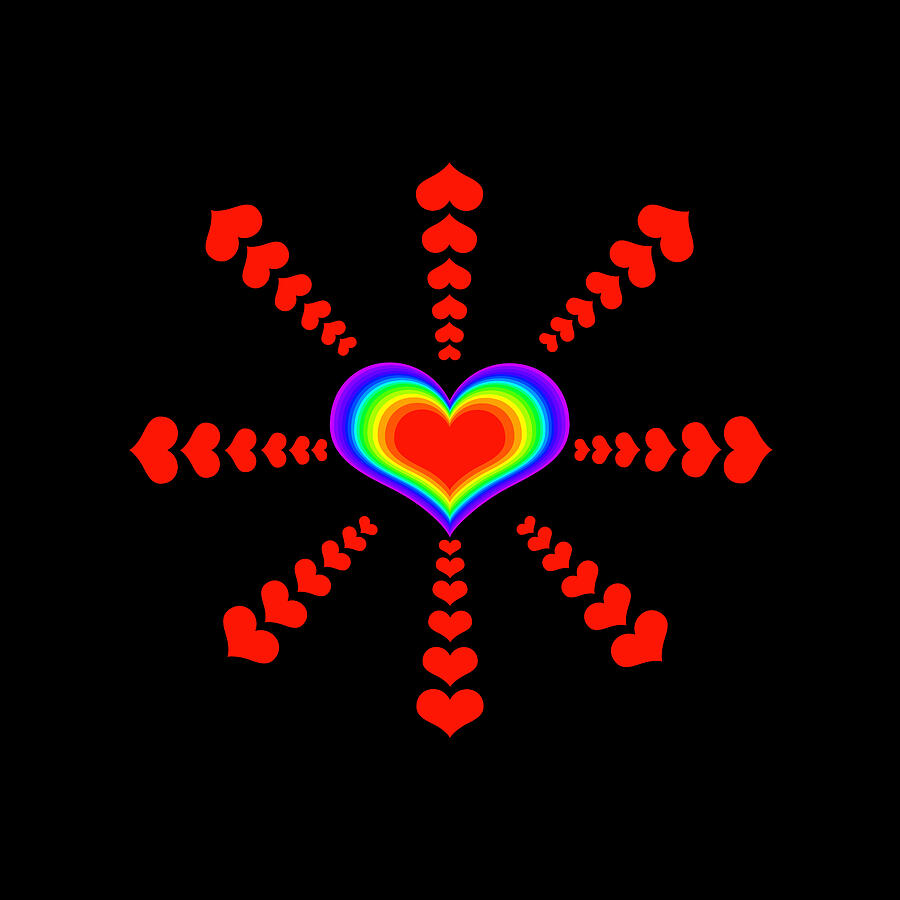 Love Hearts Tapestry - Textile - Love Explosion by Az Jackson
