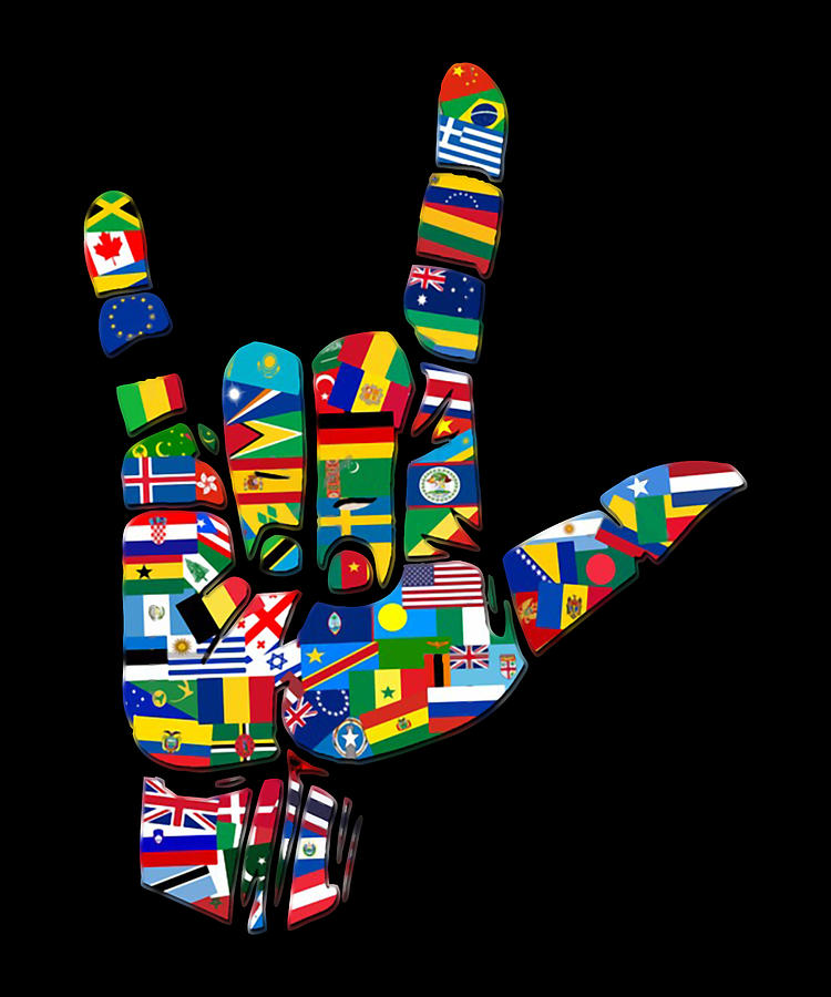 love flag in many different languages