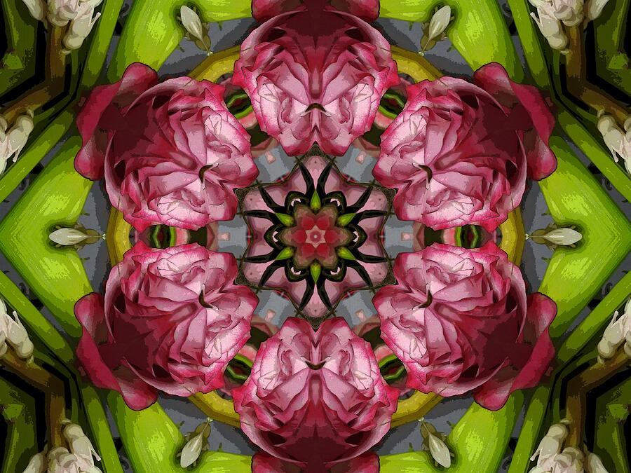 Love Flower Mandala Digital Art by Diane Lynn Hix