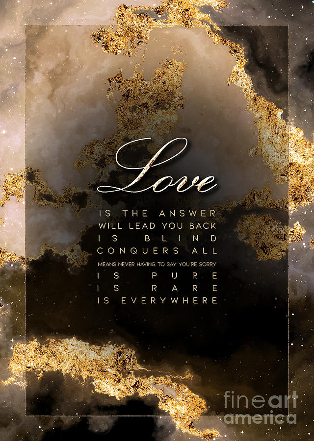 Love Gold Motivational Art n.0117 Painting by Holy Rock Design