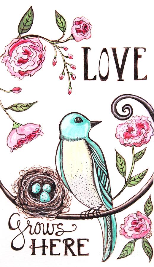 Love Grows Here Painting by Elizabeth Robinette Tyndall