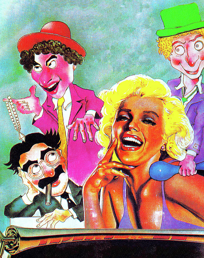 Marilyn Monroe Painting - Love Happy, 1949, painting by Al Hirschfeld by Movie World Posters