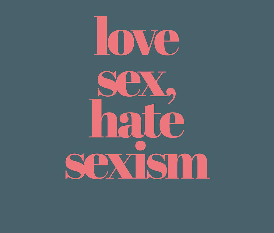 love hate sexism Poster 70s yellow Painting by White Palmer | Fine Art ...