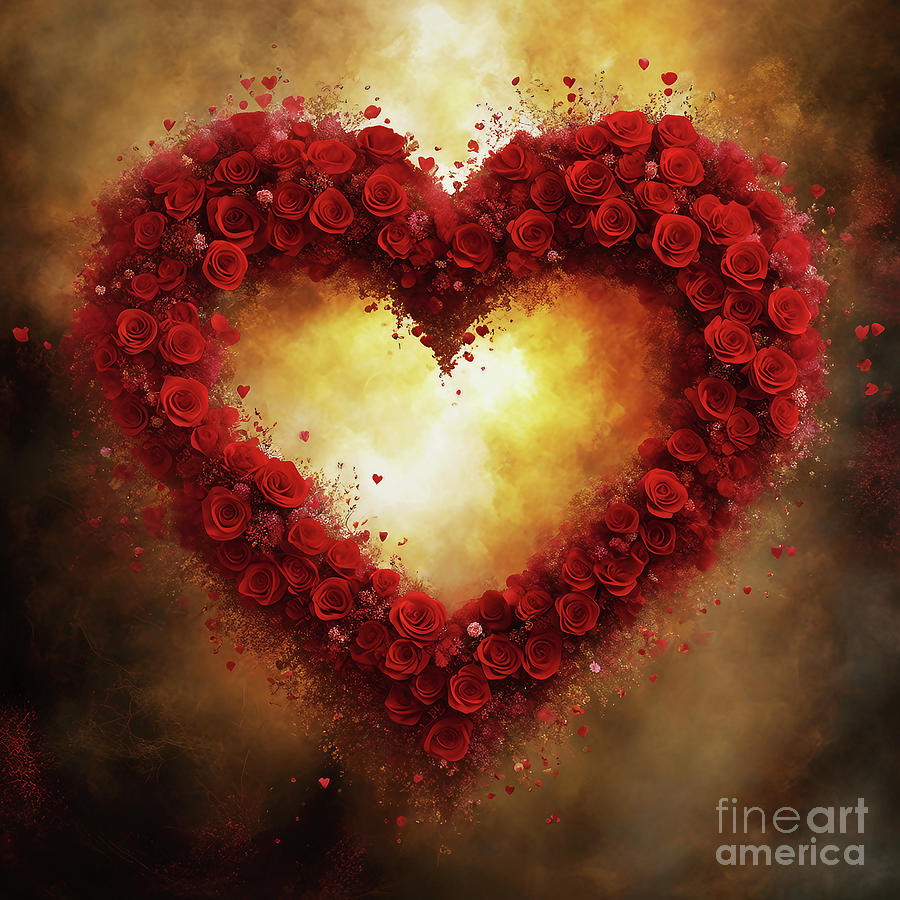 Love Heart Of Roses Digital Art by Ian Mitchell