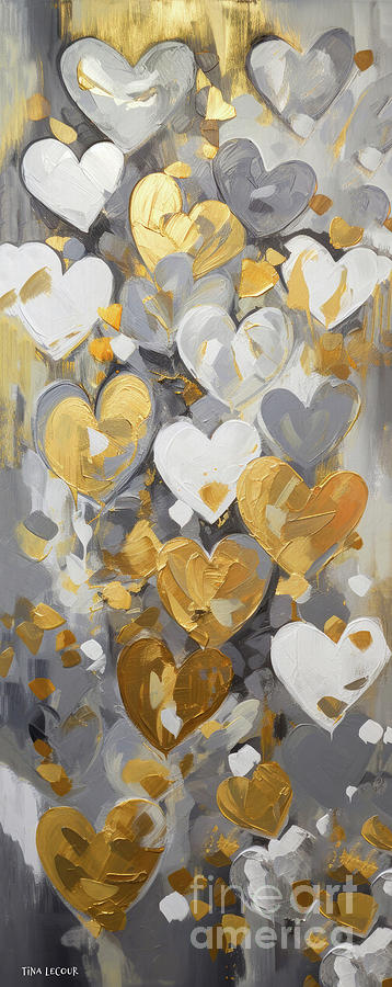 Abstract Painting - Love Hearts by Tina LeCour