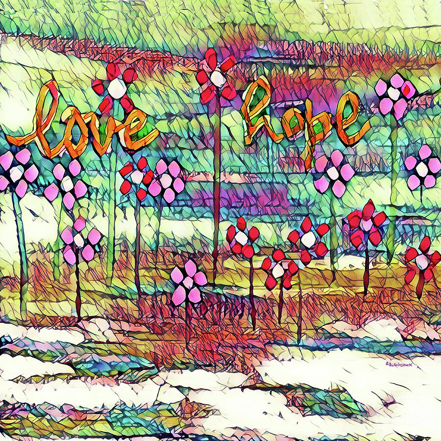 Flower Mixed Media - Love Garden by Linda Weinstock