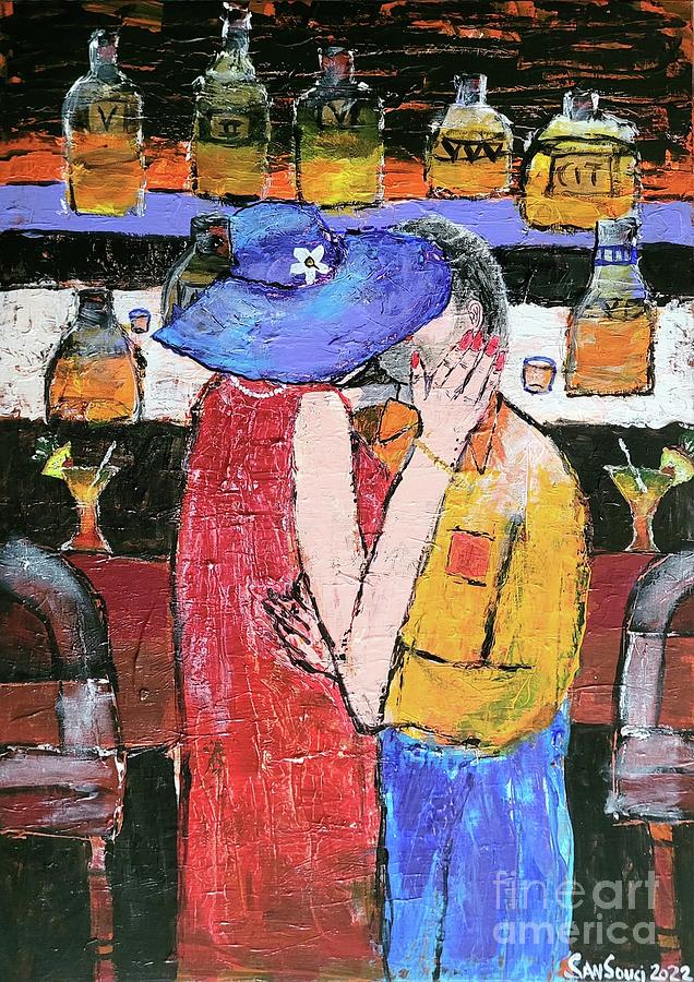 Love in a Local Bar Painting by Mark SanSouci