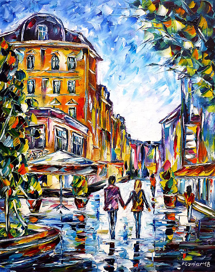 Love In The City Painting by Mirek Kuzniar