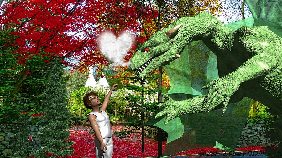 Love is a Dragon Digital Art by Bob Shimer