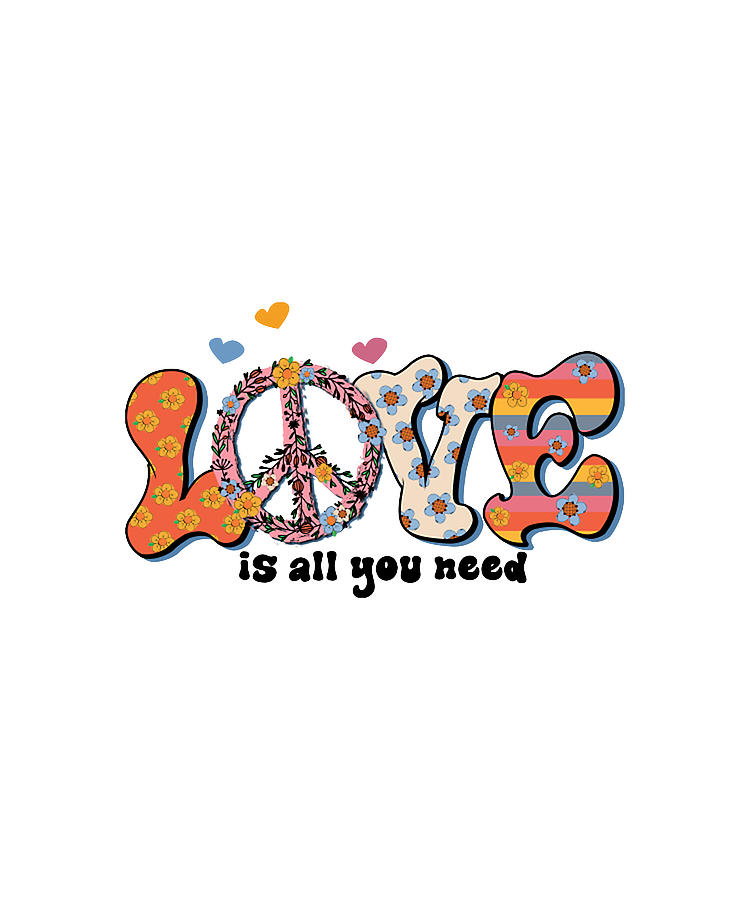 Love is All You Need Hippie Gift Idea Painting by Love is All You Need ...