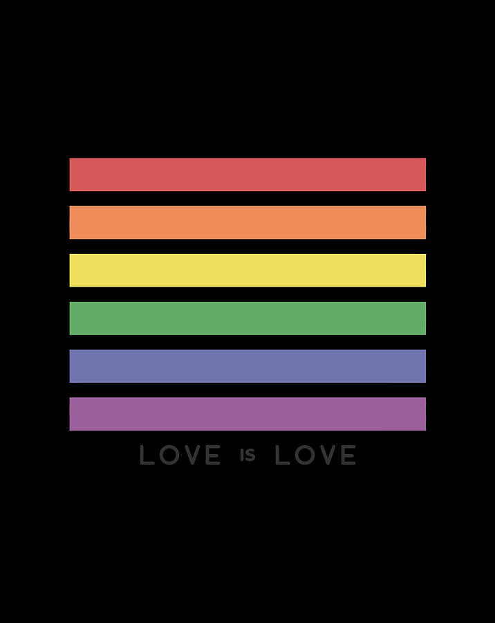 Love Is Love Lgbtq Rainbow Flag Drawing by Lucy Wilk