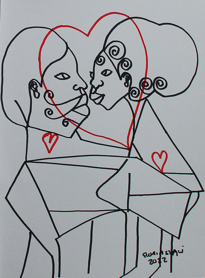 Love is Our Love Together Drawing by Gloria Ssali