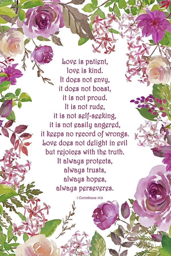 Inspirational Digital Art - Love Is Patient Love Is Kind by HH Photography of Florida