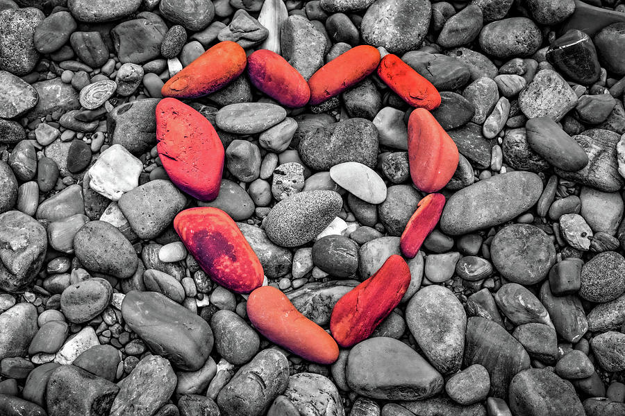 Love Is The Rock - Selective Color Photograph by Gregory Ballos