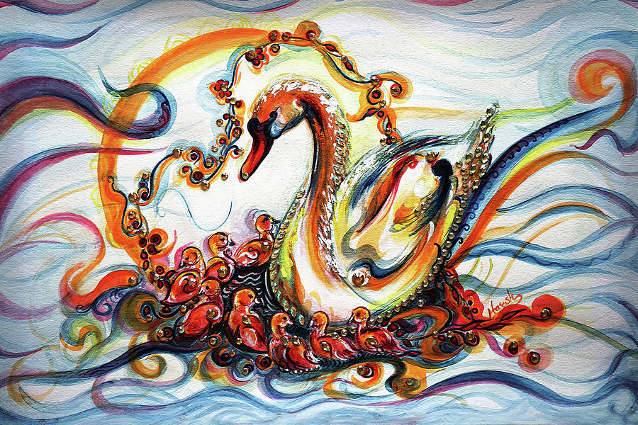 Swan Painting - Love is Wild  by Harsh Malik