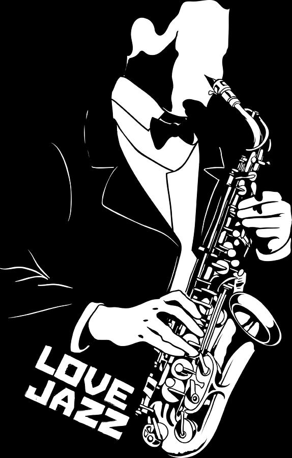Music Digital Art - Love Jazz Saxophonist Gentleman Musician by Jacob Zelazny