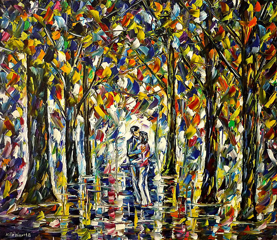Love Kiss I Painting by Mirek Kuzniar