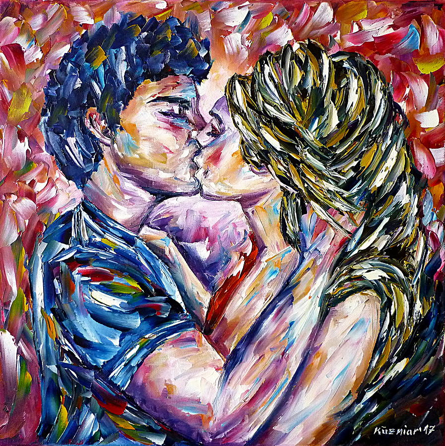 Love Kiss In Summer Painting by Mirek Kuzniar