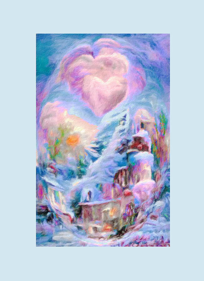 Winter Digital Art - Love Lives Here by Diane Lindon Coy