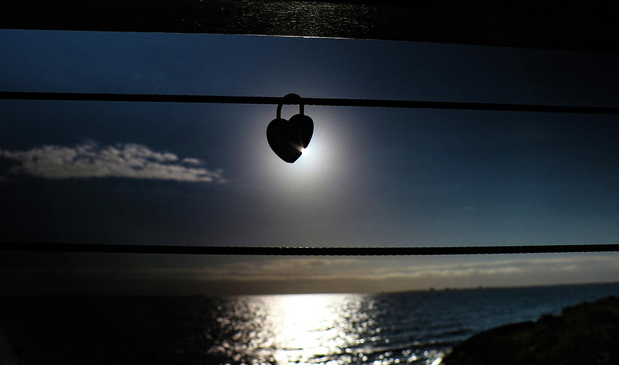 Love Photograph - Love lock at sundown by Leigh Henningham Love Photograph - Love lock at sundown by Leigh Henningham
