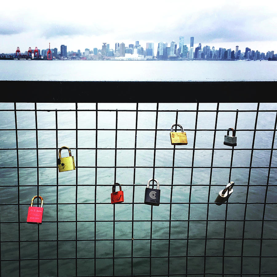 Love Locks at Lonsdale Quay North Vancouver Photograph by Peggy Collins