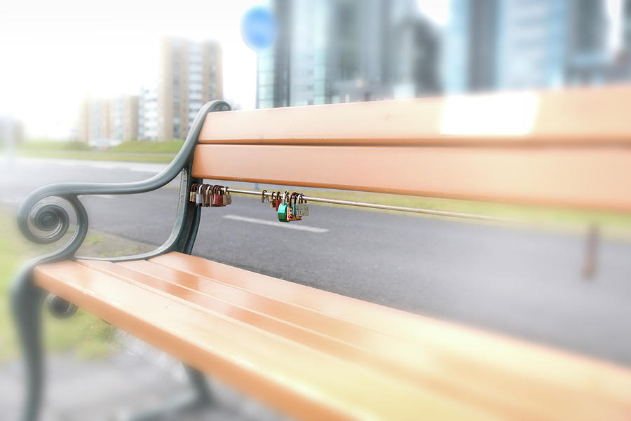 Love locks on a bench Photograph by RicardMN Photography
