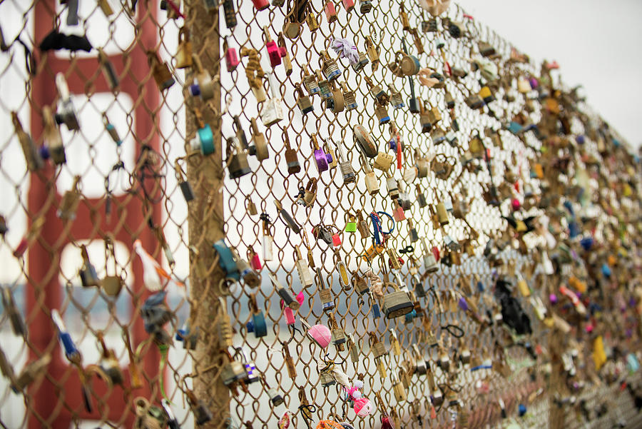 Love Locks Over The Golden Gate Photograph by Todd Aaron
