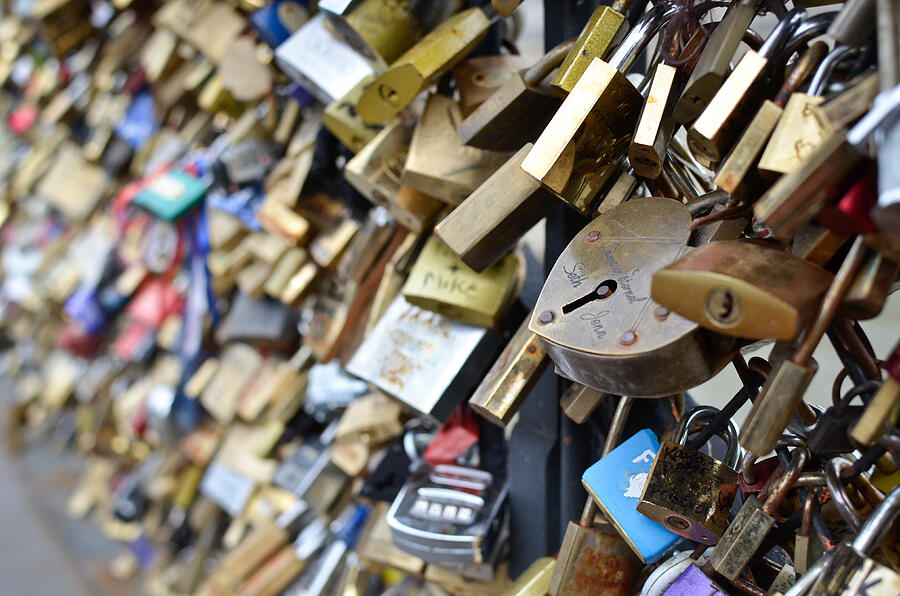 Love locks, Paris Photograph by Marcos Radicella