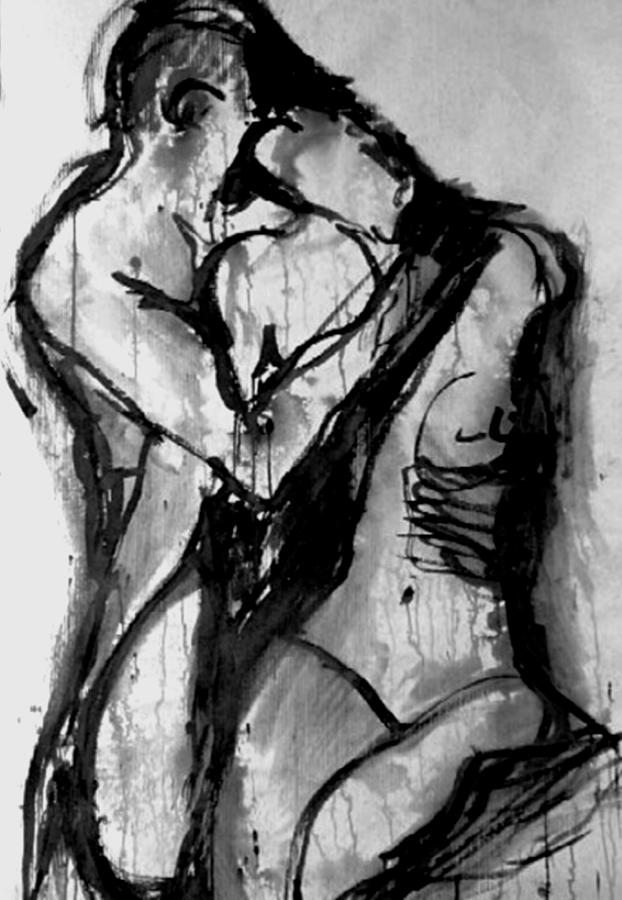 Couple Painting - Love Me Tender by Jarmo Korhonen aka Jarko