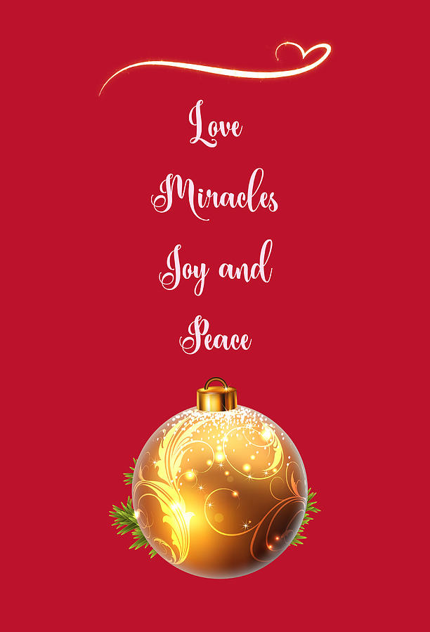 Love Miracles Joy and Peace Mixed Media by Johanna Hurmerinta