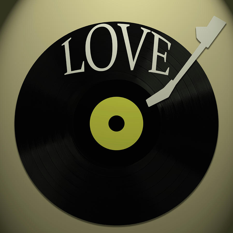 Love Music Vinyl Mixed Media by Dan Sproul