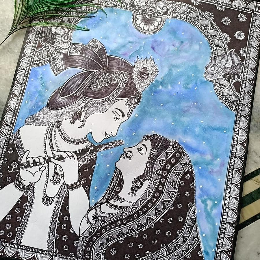 Love Of Radha Krishna Painting by Priyanshi Verma - Fine Art America