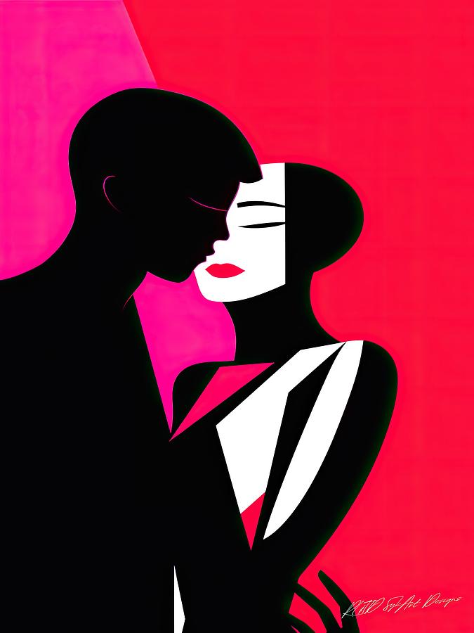 Love Pink - Couple Kissing Digital Art by Sykart Designs - Fine Art America