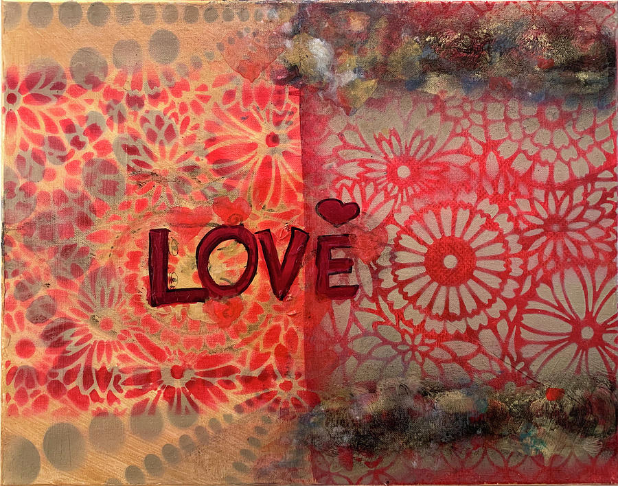 Love, RED Painting by Leslie Porter