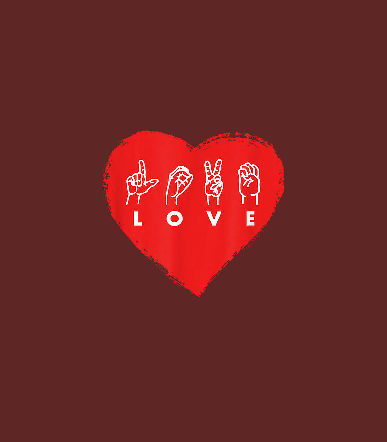 Love Sign Language Red Valentines Day ASL Hands Digital Art by Romeaa ...