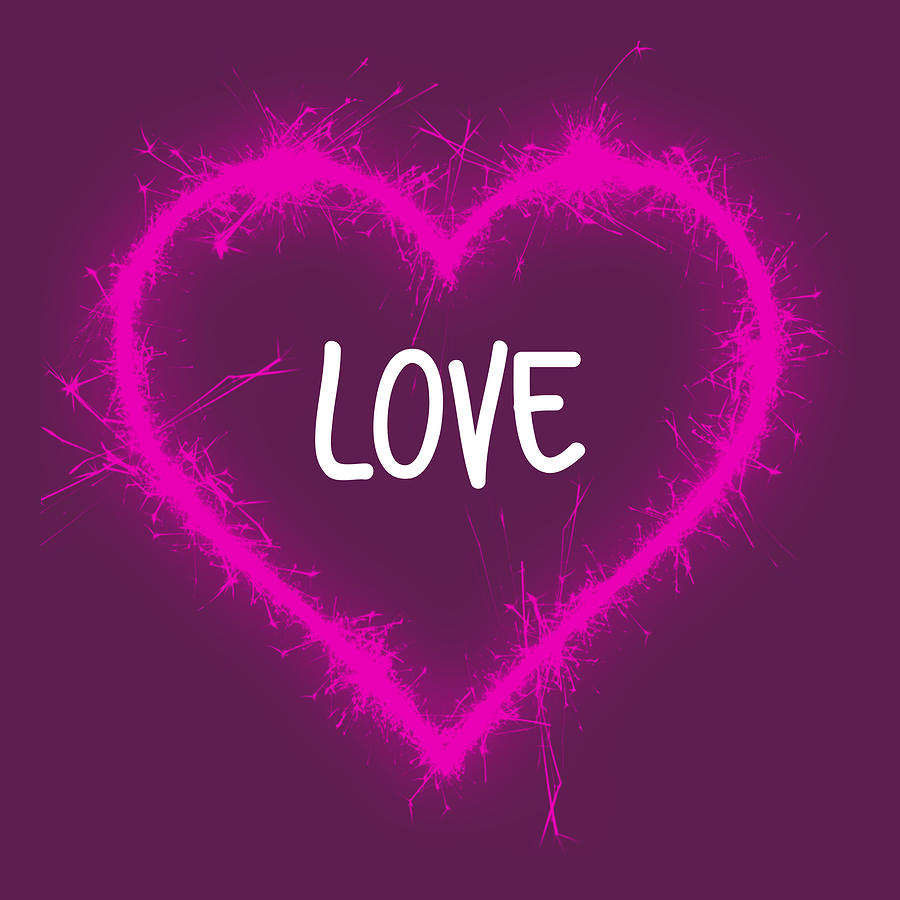 Love Sparkling Heart Digital Art by Gina De Gorna